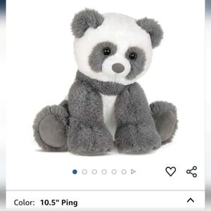 Bearington Collection Gray and White Stuffed Panda Plush Ping 10.5"